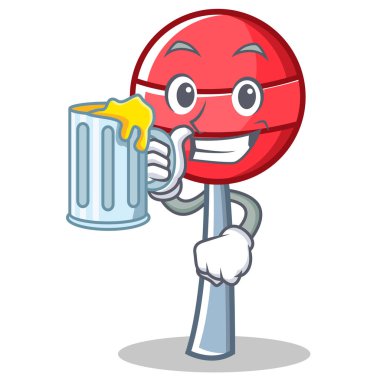 Suyu tatlı lolipop karakter karikatür ile