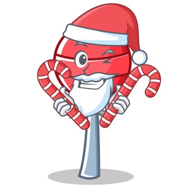 Şeker tatlı lolipop karakter karikatür ile Santa