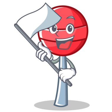 Bayrak tatlı lolipop karakter karikatür ile