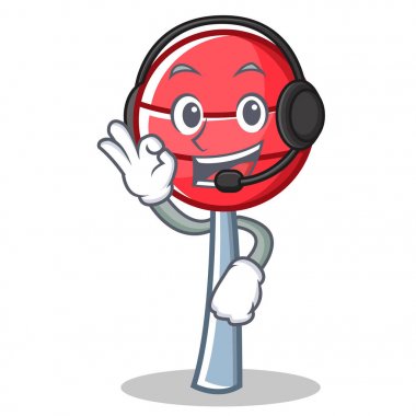 Kulaklık tatlı lolipop karakter karikatür ile