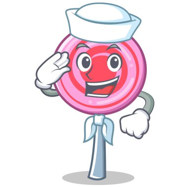 Denizci şirin lolipop karakter karikatür