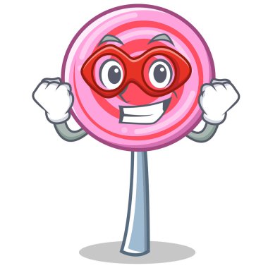 Süper kahraman şirin lolipop karakter karikatür