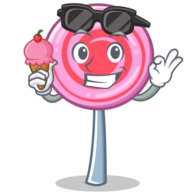 Dondurma şirin lolipop karakter karikatür ile