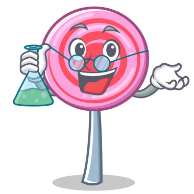 Profesör şirin lolipop karakter karikatür