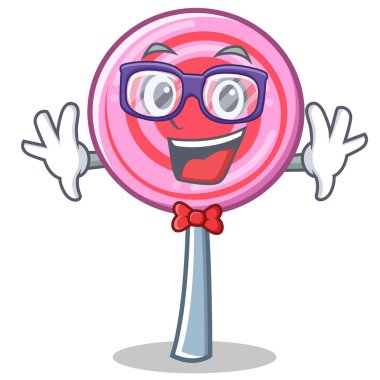 Geek şirin lolipop karakter karikatür
