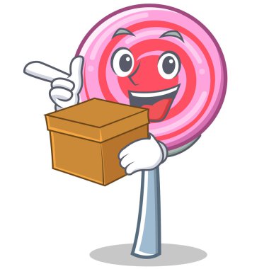 Kutusu şirin lolipop karakter karikatür ile