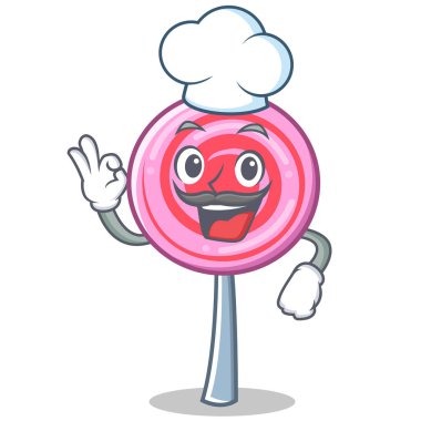 Aşçı şirin lolipop karakter karikatür