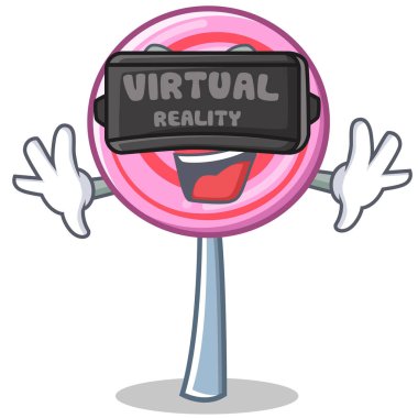 Sanal gerçeklik şirin lolipop karakter karikatür ile