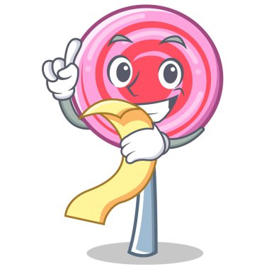 Menü şirin lolipop karakter karikatür ile