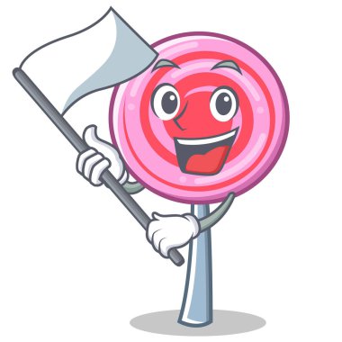 Bayrak şirin lolipop karakter karikatür ile