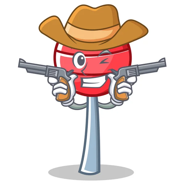 Cowboy édes nyalóka karakter cartoon — Stock Vector