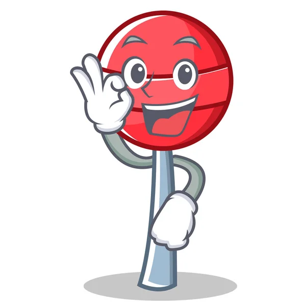 Okay sweet lollipop character cartoon — Stock Vector