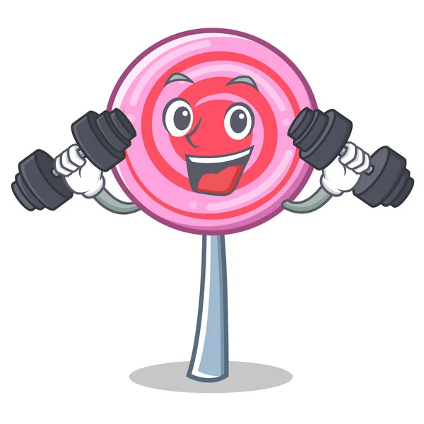 Fitness aranyos nyalóka karakter cartoon — Stock Vector
