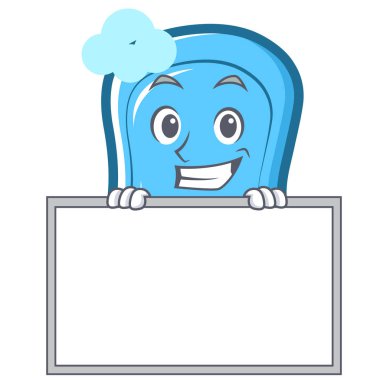 Yönetim kurulu mavi sabun karakter karikatür ile sırıtarak