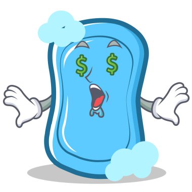 Para göz mavi sabun karakter karikatür