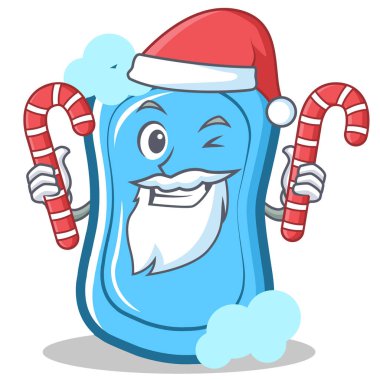 Santa şeker mavi sabun karakter karikatür ile