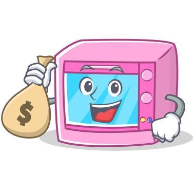 Para çantası fırın mikrodalga karakter karikatür ile