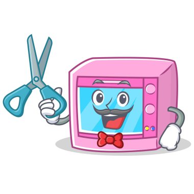 Kuaför fırın mikrodalga karakter karikatür