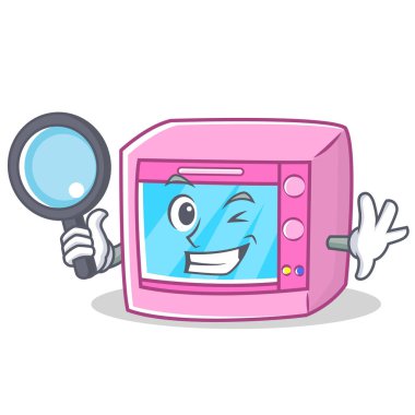 Dedektif fırın mikrodalga karakter karikatür