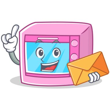 Zarf fırın mikrodalga karakter karikatür ile