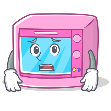 Korkarım fırın mikrodalga karakter karikatür