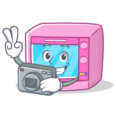 Fotoğraf fırın mikrodalga karakter karikatür