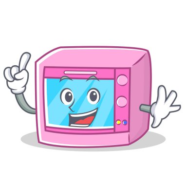 Parmak fırın mikrodalga karakter karikatür