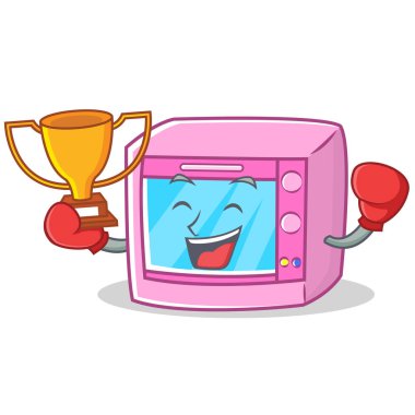 Boks şampiyonu fırın mikrodalga karakter karikatür