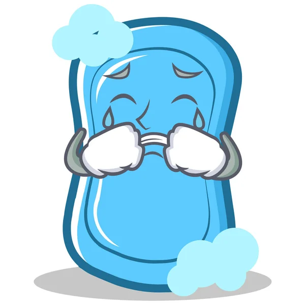Chorando azul sabão personagem desenhos animados — Vetor de Stock