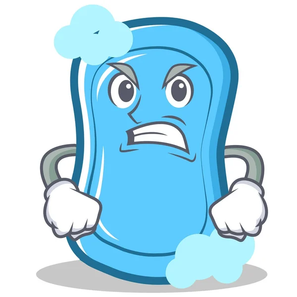 Arrabbiato blu sapone personaggio cartone animato — Vettoriale Stock