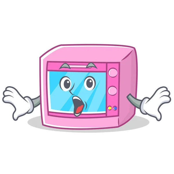 Horno sorprendido personaje de microondas de dibujos animados — Vector de stock
