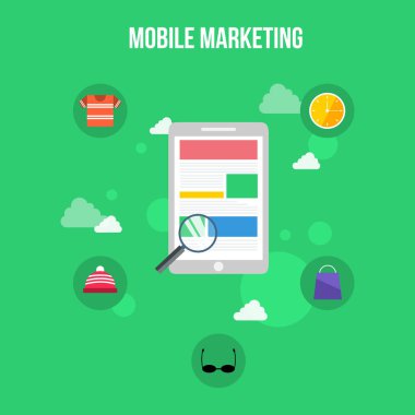 Stil tasarım düz pazarlama mobil