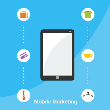 Düz tasarım stili pazarlama mobil