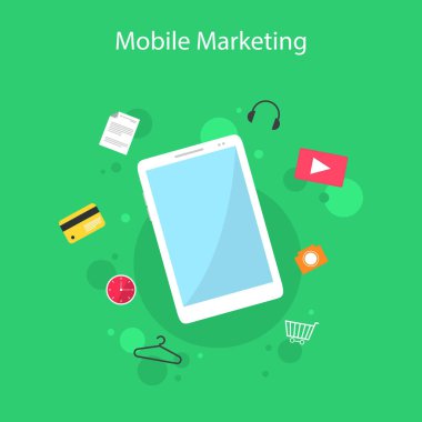 Mobil Pazarlama düz tasarım arka plan