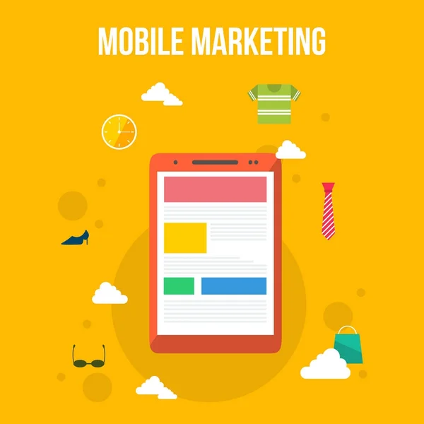 Kollektion für mobiles Marketing im flachen Design — Stockvektor