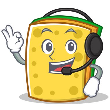 Kulaklık sünger çizgi film karakteri ile komik