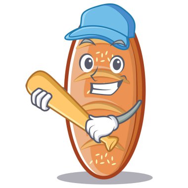 İskambil beyzbol pişmiş ekmek karakter çizgi film