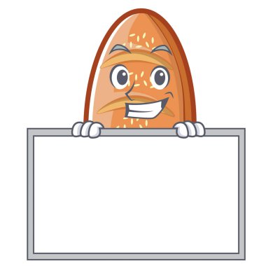 Pişmiş ekmek karakter çizgi film kurulu ile sırıtarak