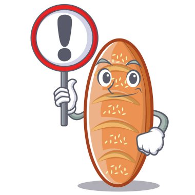 Pişmiş ekmek karakter çizgi işaretiyle