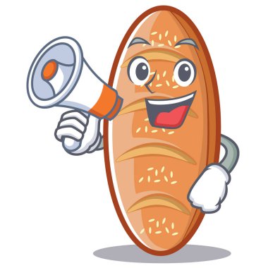 Megafon ile pişmiş ekmek karakter çizgi film