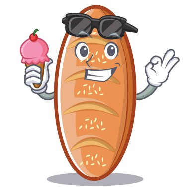 Dondurma ile pişmiş ekmek karakter çizgi film