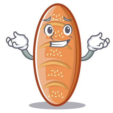 Sırıtarak pişmiş ekmek karakter çizgi film