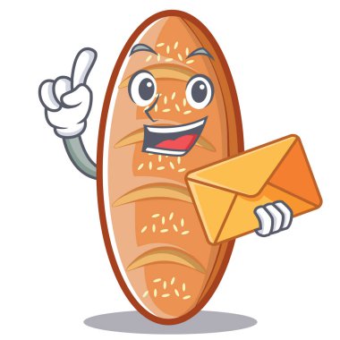 Zarf ile pişmiş ekmek karakter çizgi film