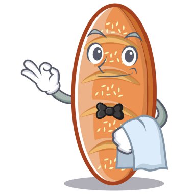 Pişmiş ekmek karakter çizgi film garson