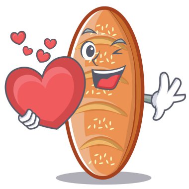 Kalp ile pişmiş ekmek karakter çizgi film