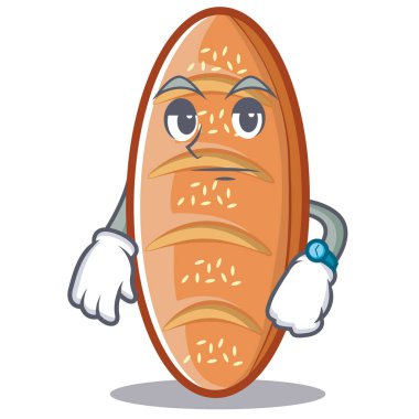 Bekleyen pişmiş ekmek karakter çizgi film