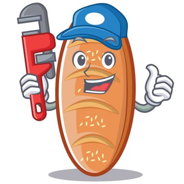 Pişmiş ekmek karakter çizgi film tesisatçı