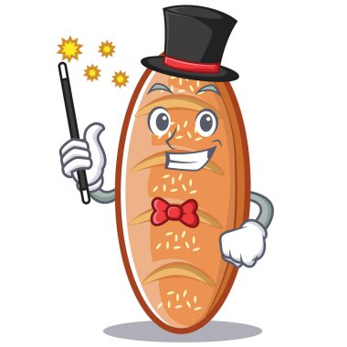 Pişmiş ekmek karakter çizgi film sihirbaz