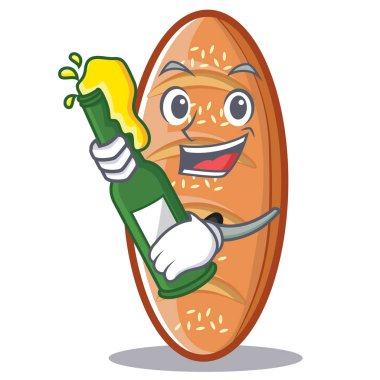 Bira ile pişmiş ekmek karakter çizgi film