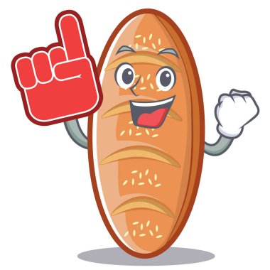 Köpük parmak pişmiş ekmek karakter çizgi film